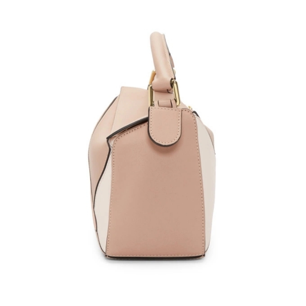 MSRP $4800 Like New! Loewe Small Puzzle Bag Pink Tricolor Leather & Suede - Picture 7 of 16